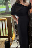 Kimia Black Mesh Asymmetrical Jumpsuit