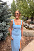 I loved this dress! It was the perfect length and the slit! It complemented my frame very nicely, and I can't wait to have it in my summer/spring formal rotation. - Libertie M.