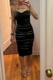 Beautiful dress- fits like a glove and hugs in all the right places. And I love velvet and the color. Got lots of compliments all night long. Best online purchase I've made in a long long time! Wish I was the kind of girl who could wear tiny strapping heels, but even these small heels made my feetsies hurt. - Lainey J.