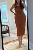 Beautiful color that you don't see very often and the fit is great. The fabric is mediocre quality, but the color is really worth it. - Stacey L.