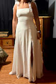 This dress is so simple but adorable. Love the tie straps. The slit is nice. - Chesney M.