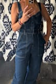 This was perfect for date night! The fit was spot on everywhere but between the legs, just a little tight when seated. The denim is heavy, but I still wore this out in July at night with no problems. Can't wait to add a long-sleeve top underneath and to wear this in the fall! - Abbie M.