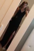 I LOVE THIS DRESS! It hugs my body nicely and looks super elegant! The only problem is the slit is in the front rather than the side but that's not really a problem! - Christy K.