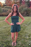Of the 4 dresses we tried, this was the winner! It's hard to find a dress for a slim 5'8 body that is short but covers the butt. The color was rich and very attractive and appropriate for a high school freshman homecoming dance. Perfect! - Deborah K.