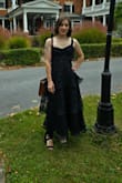 Fits perfectly in all the right places. Fabric has a good weight to it while still being flowy. Wore for a fall wedding but will definitely be throwing into the go-to dress rotation! - Kaitlyn J.