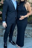 I purchased this dress to wear to a wedding where wearing black was mandatory. I felt elegant, sexy, and definitely within the black tie dress code! I am in the early stages of pregnancy, so the ruching helped cover up my small bump. Would definitely recommend! - Julia W.