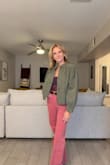This bodysuit is not only super flattering, but it is also very comfortable.  Fun for a night out, or dress it down. Either way, it is super cute, and I love the maroon colors. - Gabrielle P.