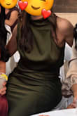 Absolutely love this dress and the color. I usually wear small, however based on previous reviews, I decided to size up to a medium, which fit perfectly. Wish I would have gotten better pictures of me with dress. - Velia A.