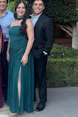 I LOVED this dress. The color is gorgeous. The draping is perfect. I probably could have sized down, but it worked fine for me. The way the fabric flows is soo pretty. It has a little bit of a train, which I actually loved. I got lots of compliments. Ordered size L. - Katherine F.