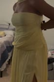 I don't like this dress. I wouldn't get it; the fit is weird in the front there is like extra fabric that just hangs. I'll probably have to get it altered later. Love the color. - Jocelyn S.