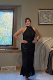 Ordered this for a gala. Fits great, I'm only 5'4 so it being a midi dress was perfect as it hit just about my ankles. Beautiful and practical with enough stretch to be comfortable all night! - Laurie B.