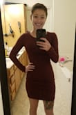 I loved this dress! The only thing is that it might fit better lengthwise if you are 5'2" and not any shorter. I am 5'0" and the length was a little long where it bags out slightly at the bottom when it should be form fitting. I fixed this just by hiking it up slightly in the midriff. It wasn't the exactly same look but still looked like it was meant to look ruched. I bought it for weddings but could definitely be a casual dress. The material is lightweight but not see through. It is very stretchy. - Melissa T.