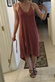 Not sure how I feel about it without a belt; I would feel comfortable wearing it with a bathing suit without the belt. With a belt it is cute. It's a casual dress in my opinion, good for the beach. The material could be thicker but it is not see through. - Morgan M.