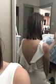 I ordered this jumpsuit for my dress rehearsal and I'm really excited about it. The back is absolutely perfect and is emphasized by the simple neckline in front. I just wish the fabric was a biiiit thicker and/or it wasn't as tight in the waist, but I'll deal. - Meagan K.