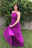 Love the fit. Very flattering. Got so many compliments! Lovely color. Love how long it is! I am a tall girl and loved to have a dress that fit nice a long. - Alicia B.