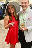 I wore this dress to the Kentucky Derby. The fabric is great quality, it was easily adjustable and comfortable. The back of the dress is super cute and I loved the pattern at the bottom. 1 out of 4 dresses I have purchased from lulus that I am absolutely in love with. 

The Derby this year was the 2nd wettest in history... my dress did get wet but dried very quickly. A plus with the fabric - Chelsey