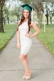 Perfect graduation dress! They were out of smalls so I ordered an X-small and just had a tailor add a little clasp on the inside top of the zipper and it worked perfectly! I was able to wear without a bra but larger chested girls might want to use stickies! The material is nice and everyone loved it! OBSESSED with the back :) - Taylor L.