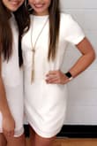 It was a little longer than expected because I am pretty short. However, it is a great modest dress that covers everything up and looks beautiful. - Kalyn J.