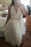 This dress is exactly what I thought it would be. It is a little long but I did expect that based on other reviews. It is perfect with heels. - Vivian R.