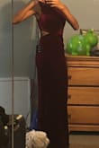 i'm wearing this for prom to match my date's burgundy velvet suit jacket! this fits like a glove!! true to color! good quality! elegant! fast shipping! - Hailey B.