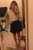 This skirt is so cute! Perfect to dress up for work (and long enough) or dress down for a causal outfit. Runs true to size and so pretty and flowy on. I plan on wearing it to a business casual event and looks great with heels. - Olivia H.