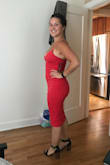 Ordered this dress for my friend's bachelorette party. Haven't worn it out yet but tried it on and the fit was great! Thick material but enough stretch to feel very comfortable. Would recommend! - Abby S.