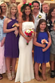 Was an elegant and comfortable wedding dress. Received so many compliments. I wore a full length slip and Capri spanx because it is stretchy and shows every curve and flaw. - Rachael W.