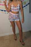 These shorts pairs with the matching top were perfect for a party. I received so many compliments on this set. I highly suggest for a summer party or vacation with a tan. - Anna N.