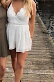 I loved this romper, it was so comfortable and I got so many compliments on it! The chest area was a little bit large for my bra size and because of the style of the romper I couldn't really wear a bra to help fill it out. Otherwise, I loved it so much! - Anne S.