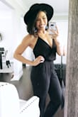 Not only was this jumpsuit cute but it's super comfortable! It's versatile as well. I feel like I could wear it out and about or dress it up for a date night! I actually wore this to bar-tend an outdoor wedding it and worked out great; threw on some colorful earring for some pop of color and I was good to go! I'd definitely recommend this :) - Mary Y.