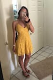 I'm usually either a small or a medium, I went with medium because the reviews say it's on the shorter side. The color is perfect, and the lace is beautiful yet sturdy and soft. It's a tad big for me, but i think the small would be too short. So happy with this purchase! - Sarah W.