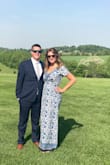 I love the look of the dress. I wore it to a barn wedding and it fit perfectly. Got a few compliments! Unfortunately, it was windy and the dress kept flying open since it's a wrap dress (you tie it together). I safety pinned it down for my cleavage and mid-thigh. - Kylie B.