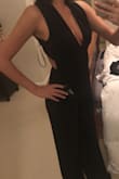 I cannot wait to wear this out! It's so flattering and a beautiful style. The length is long so I'll have to see it up maybe 2 inches but totally worth it because the rest is so comfortable and classy. I would even trust to get the lighter colors since the fabric is thick and double layered. 

This outfit makes me want to hold a glass of wine; with it as perfect accessory haha :) - Christa F.