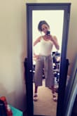 I really like these. They're comfortable and stylish, light and flowy. The 2 is a wee-bit loose in the waist for me but it has a tie so it works and I wouldn't change the size. - Katie K.