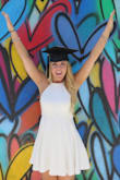 I bought this dress specifically for my Masters Degree Commencement and it was absolutely perfect. The material was heavy enough to feel formal, but light enough to wear in LA weather. The fit was very slimming, and the open back gave a feminine, sexy feeling to balance out the conservative front. Overall this is a great pick! - Laura P.