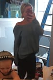Love this. When i first opened it, it looked a little boxy. I thought it would be more slim. However, looks super cute on. I threw it on w some black leggings and tucked in the front and i loves the look. Added some metallic rose gold mules. Would be cute to have a bralette under it BC it does fall off the shoulders. Great find! - Jennifer B.