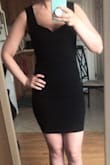 I bought this dress to wear to a wedding and I'm in love with it! The material stretches a little to fit your silhouette so it fits you like a glove. It definitely makes you feel confident and shows off your curves in all the right places. Highly recommend! - Taylor T.