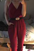 I would say this is a 4 out of 5 just because if I don't wear a belt with this jumpsuit, it doesn't hold the middle together and ends up showing a little more bra than I would like and one lower side of the jumpsuit looks baggier than the other one. Other than that, as long as I wear a belt it looks and feels great! - Carolina I.