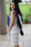 I'm usually a medium but I ordered both a large and a medium. The medium fit a little snug so I kept the large. I wore this for my graduation and got so many compliments. - Norena V.