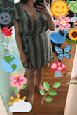 The quality is really nice it is a good breathable fabric. The neck is deep since it is a wrap dress so because I have a large chest I do need to wear a bralette with it other wise my bra will appear. - Madeleine W.