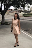 I bought this for my friend's wedding. I love the color of this dress. It fits very good. The size was perfect. You can also wear it for any occasions. - Yukina H.