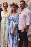 I had this dress saved and finally got it! I wore it to a bohemian themed gala. I received  so many compliments! When it arrived I was expecting there to be more white in the dress but it looks more off white with a slight blue tent. I wore a lacy bralette and I didn't have to worry about it being to low. The length is perfect and I was able to wear flats. It's my new favorite dress! - Laura P.