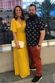 Wearing this to a wedding rehearsal dinner this weekend. I love the fabric, the color mustard is so yummy. I'm pairing it with nude heels and tassel earrings. I think it's going to look great. Fits great, nip covers definitely needed. Material is thin but not too thin. Definitely a great purchase :) - Micaela B.