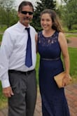 I ordered in a small and medium and ended up with the medium (5'4, 128#, 34 DD). I'm a little self conscious of my belly after having my second baby and this dress wasn't very forgiving in that area. Nonetheless, I received many compliments and felt very pretty in this dress. I had fabric added to show less cleavage (it's pretty low cut under the lace). Now that the wedding is over I plan to have it shortened so I can wear it for other occasions as well. - Tiffany N.