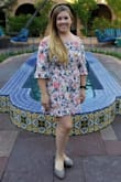 This dress fit great! The dress stayed off the shoulders well and was a good length. Loved it for the nice mother's day brunch I went to, and I'll be sure to add it to my rotation for weddings this summer. - Mary M.