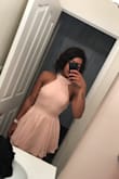 If you don't want to wear white to your bridal shower... this is the dress! Its so cute on and I got so many compliments at my bridal shower. Its perfect for people who have small waist big butt issues because it doesn't ride up or look too short. - Nicole T.