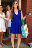 I wore this for my college graduation, and I thought it was overall a fairly perfect dress to wear under a graduation gown. It stayed in place well, consisted of comfortable material, and was an absolutely beautiful color. My only complaint is that it was very loose around my ribcage and in the armpit area. Wearing a backless bra definitely helped get rid of some of the looseness, but it was still a little bit awkward and big in that area. - Jessica T.