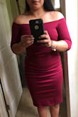 I'm 5'2" (shortie) and it sits right above my knees when I sit down. Since I have short arms, I cut the bell sleeves off and hemmed it so it's still 3/4 length. If not, it was going down to my hands and I didn't like that. My shape is an upside down triangle; I have broad shoulders AND larger breasts, and this dress makes it work for my body type. I am tempted to get it in another color. - Marlee K.