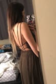 Wearing this dress to a summer wedding.
The color is incredible and the back detail is my favorite. Paired with nude barely there heels!
(Color is a darker than picture but I don't mind!) - Shir M.