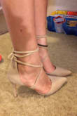 They are so cute and the material is really soft! I have wide feet and it's really hard to find heels that fit my feet. But these heels fit really well. They look so cute with dresses or trousers. I would love to buy more colors if they make more colors with the same style! - Grace J.